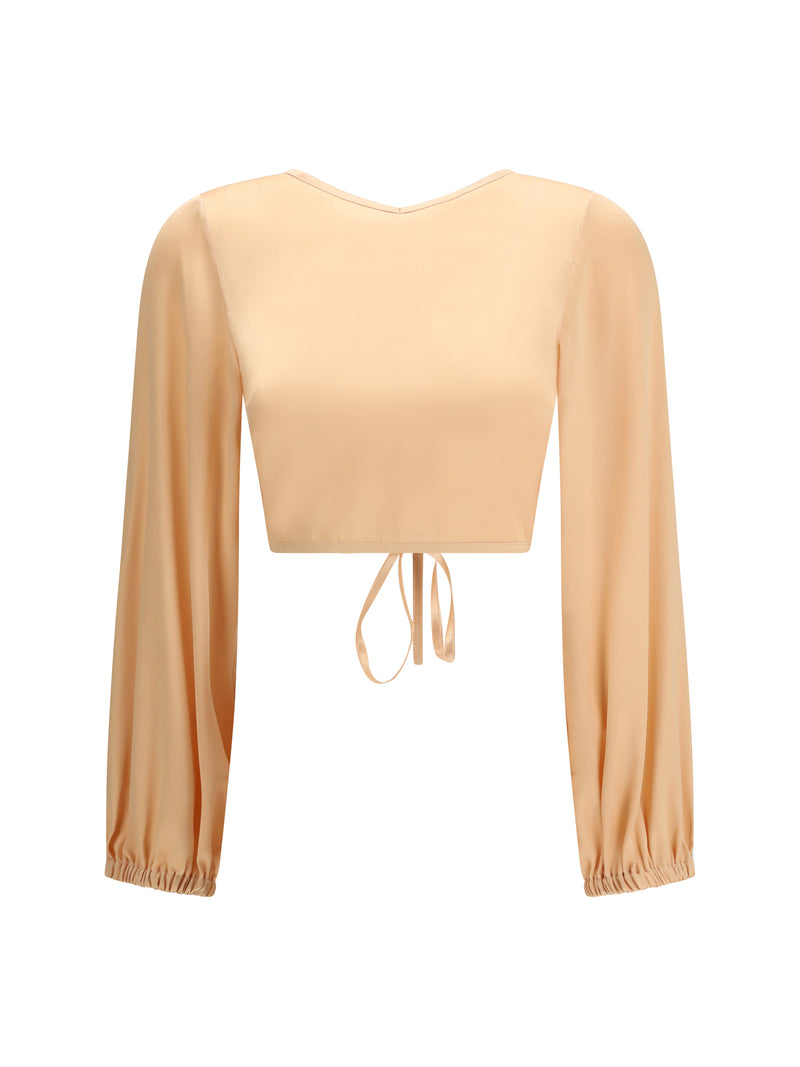 Kristina Ti Kristina Ti V-neck Blouse Orange Women - World Class Fashion