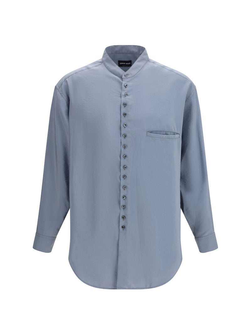 Giorgio Armani Giorgio Armani Washed Silk Shirt Flint Stone - World Class Fashion