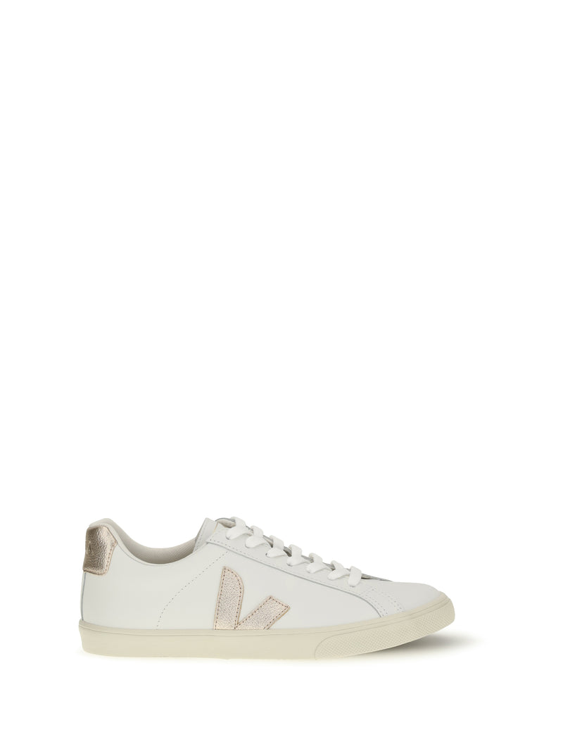 Veja Veja Esplar Logo Leather Sneakers Extra White - World Class Fashion