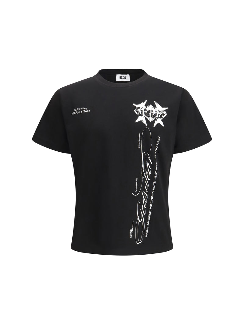 Gcds Gcds History Print Cotton T-shirt Black/White - World Class Fashion