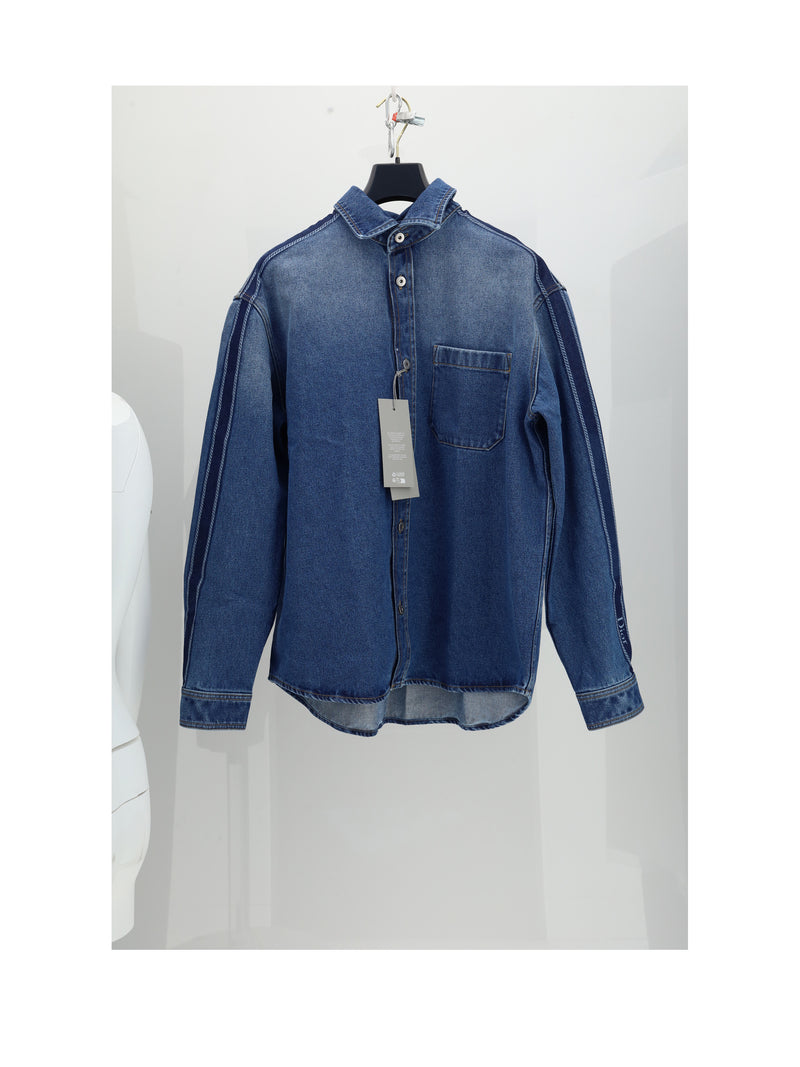 Dior Homme Dior Homme Denim Jacket Laser Print Blue - World Class Fashion