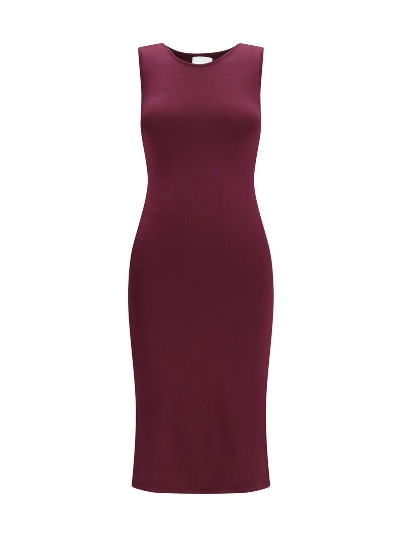Sa Su Phi Sa Su Phi Sleeveless Slim-fit Long Silk Dress Aubergine - World Class Fashion