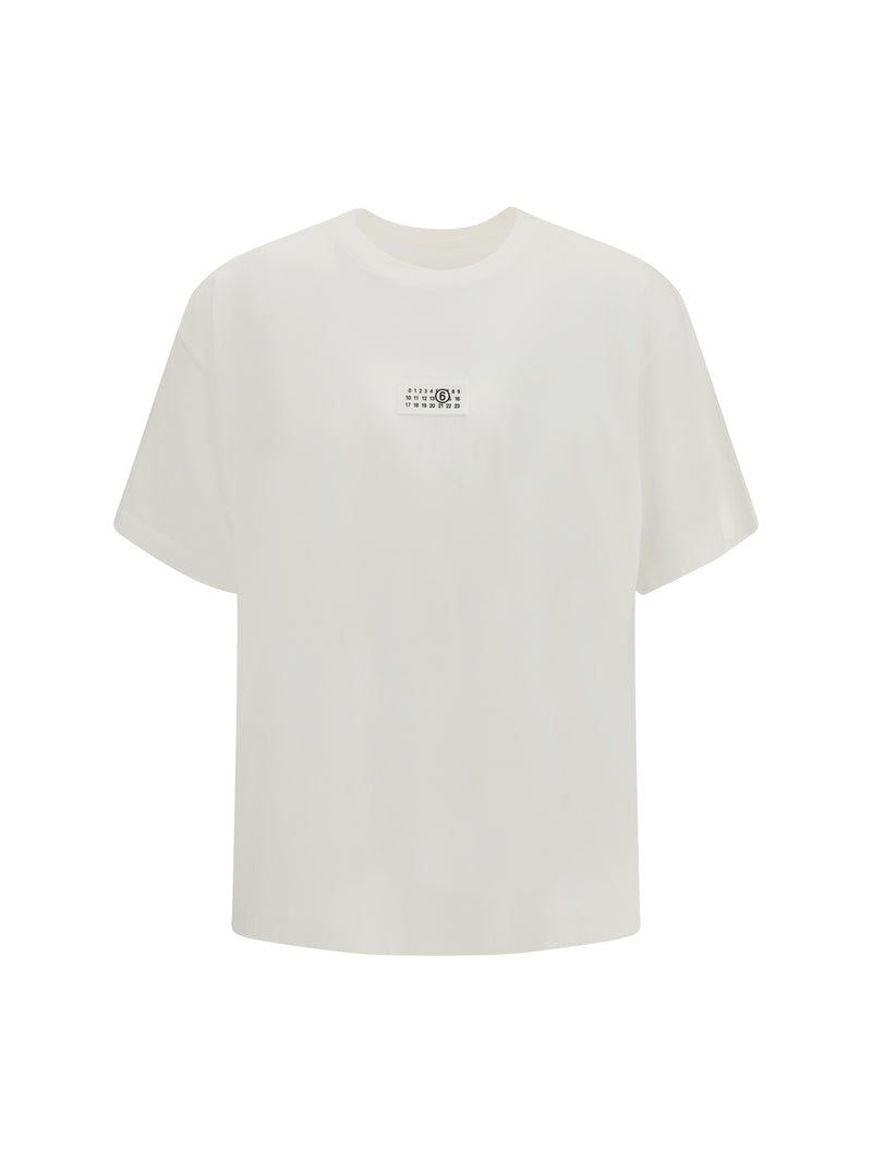 Mm6 Mm6 T-shirt With Front Printed Logo Off White - World Class Fashion