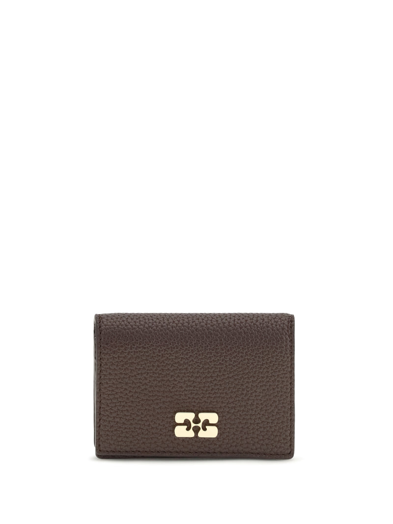 Ganni Ganni Flap Card Holder Chicory Coffee - World Class Fashion