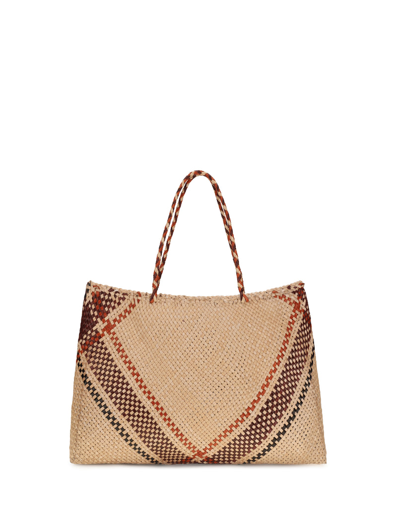 Dragon Diffusion Dragon Diffusion Handwoven Leather Tote Bag Natural - World Class Fashion
