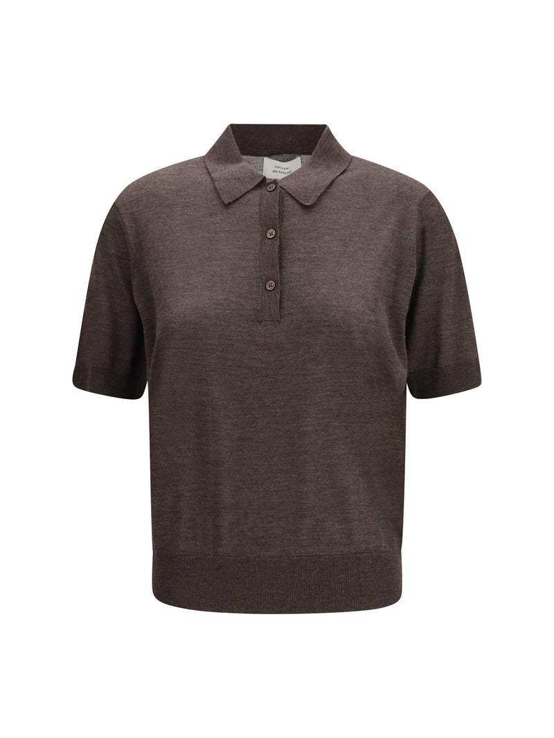 Loulou De Saison Loulou De Saison Migo Ribbed Polo Brown Melange - World Class Fashion