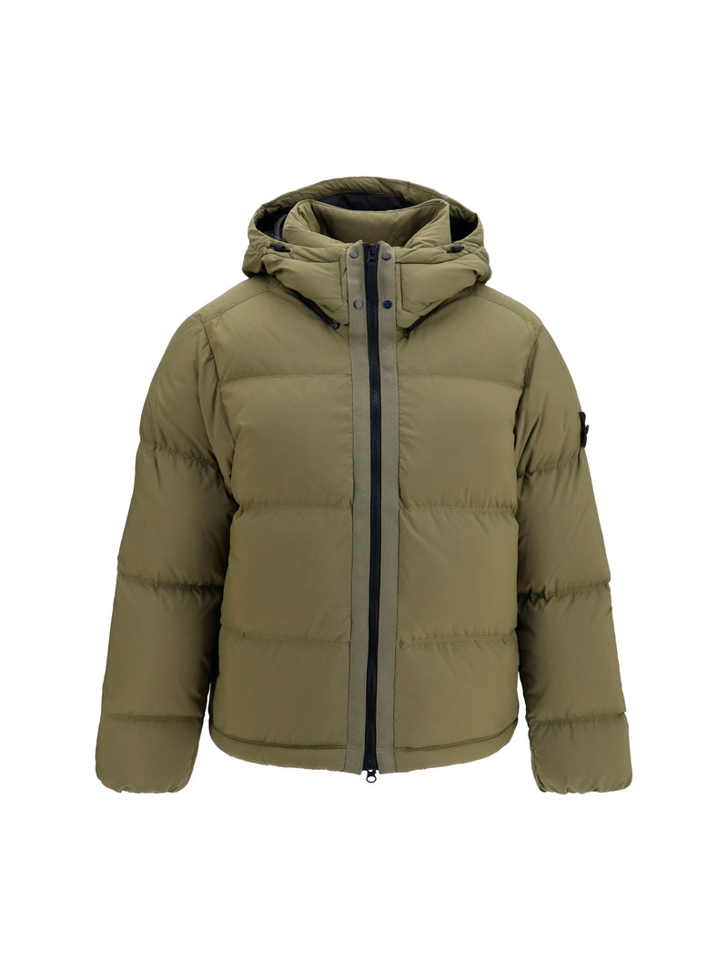 Stone Island Stone Island Detachable Hood Down Jacket Military Green - World Class Fashion