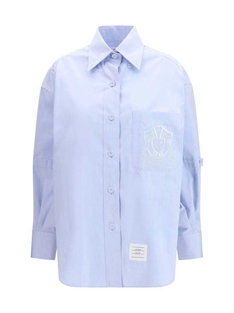 Thom Browne Thom Browne Oversized Cotton Shirt Light Blue - World Class Fashion