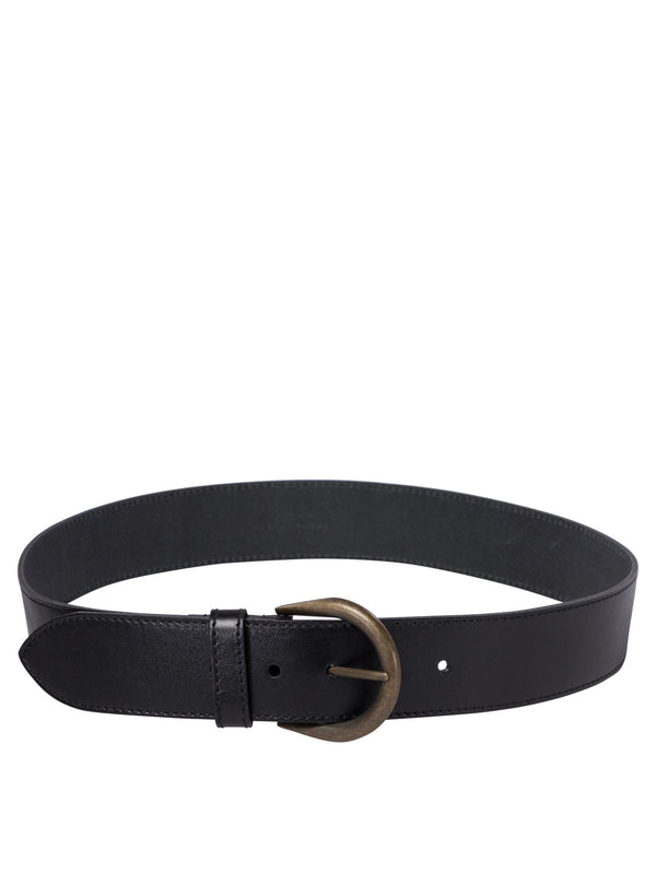 Saint Laurent Cintura In Pelle Con Chiusura Con Fibbia