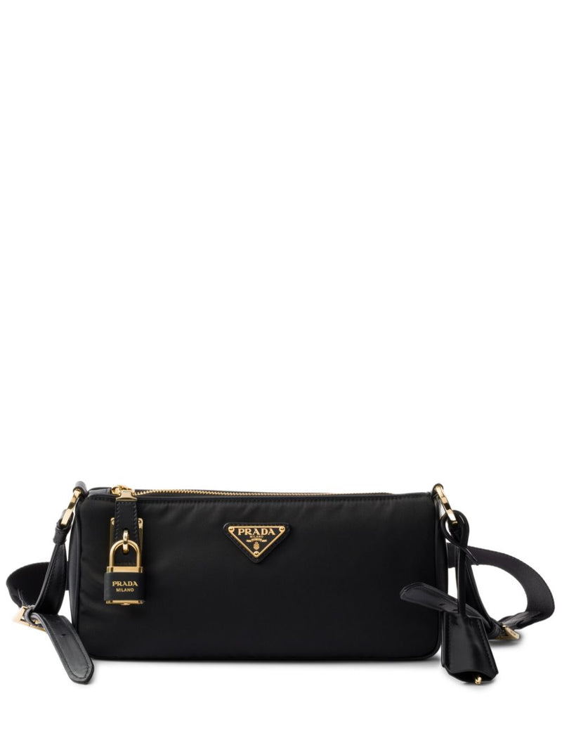 Prada Bolso de hombro Prada Re-Nylon de piel negro - World Class Fashion