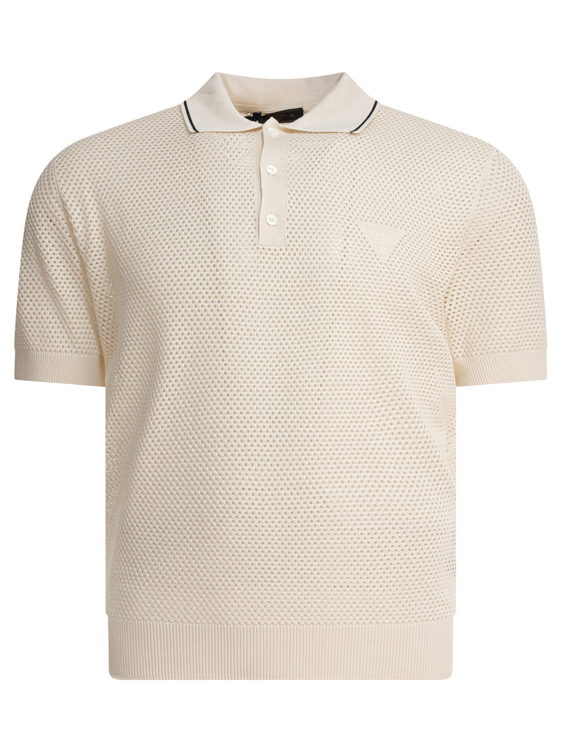 Prada Polo Perforado Prada Blanco Hombre - World Class Fashion