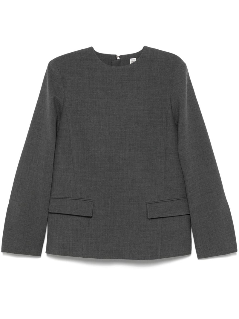 Toteme Blusa Toteme efecto mélange gris para mujer - World Class Fashion