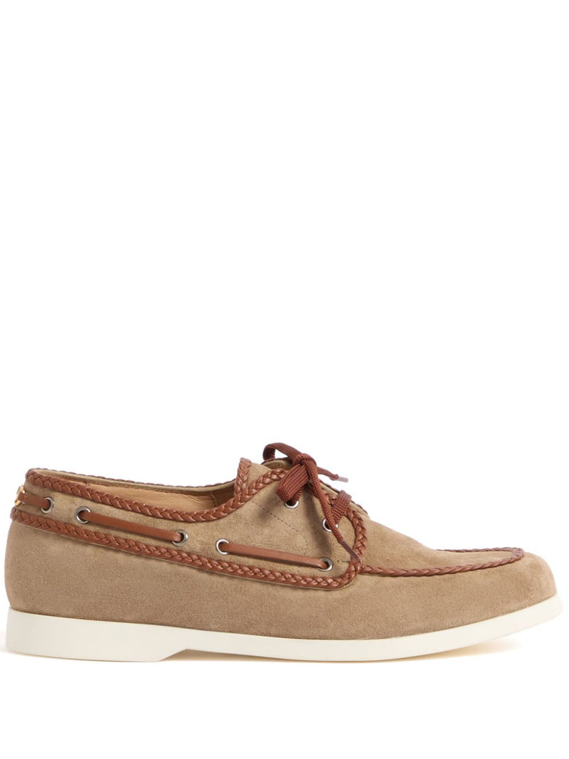 Valentino Garavani Mocasines Valentino Garavani de cuero de becerro marrón para hombre - World Class Fashion