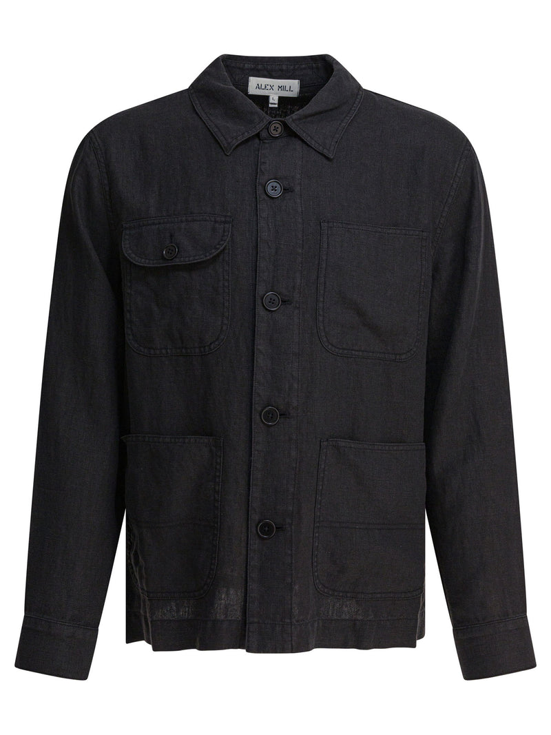 Alex Mill Alex Mill Linen Work Jacket Black - World Class Fashion