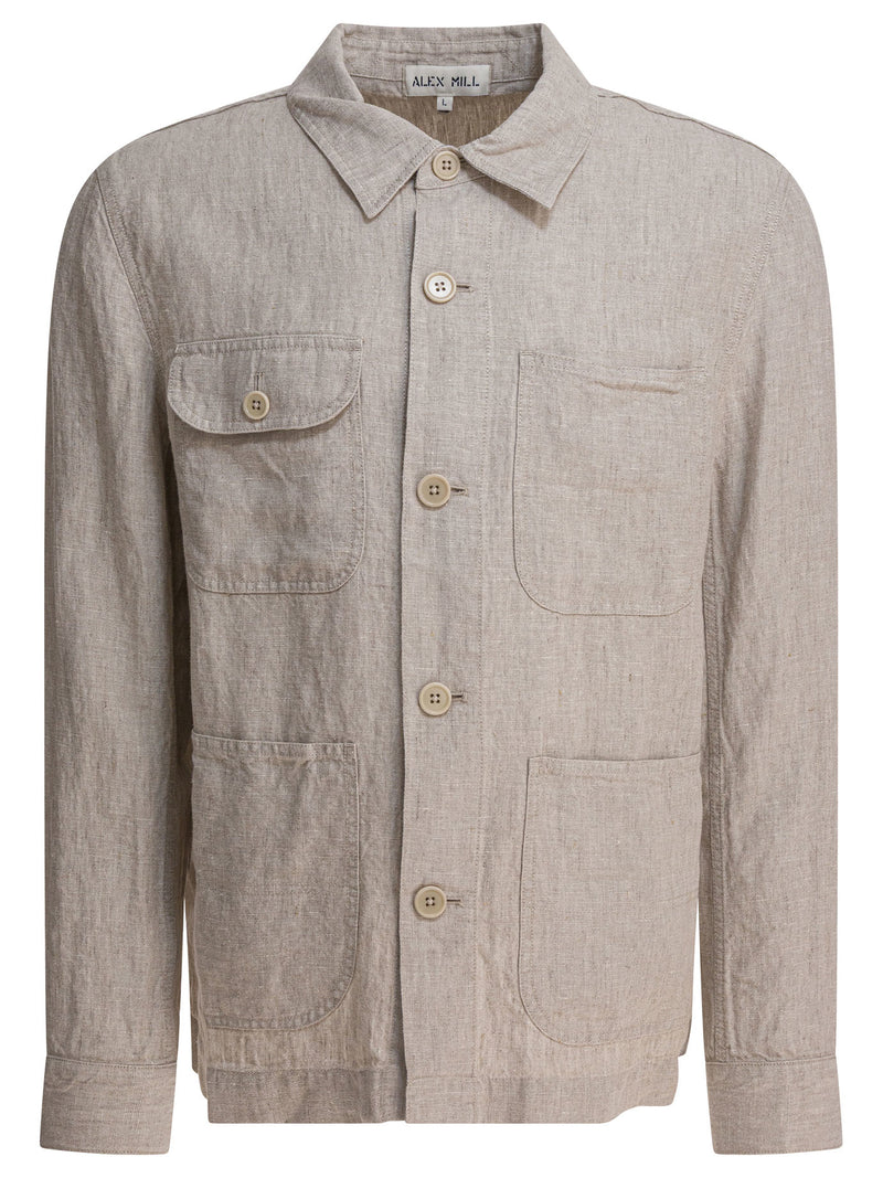 Alex Mill Alex Mill Linen Work Jacket Beige - World Class Fashion