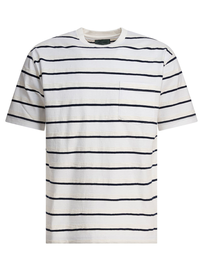Beams Plus Beams Plus Camiseta de Rayas Blanca para Hombre - World Class Fashion