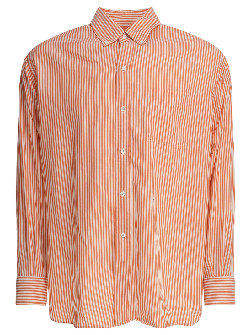 Beams Plus Beams Plus Wool Stripe Shirt Orange - World Class Fashion