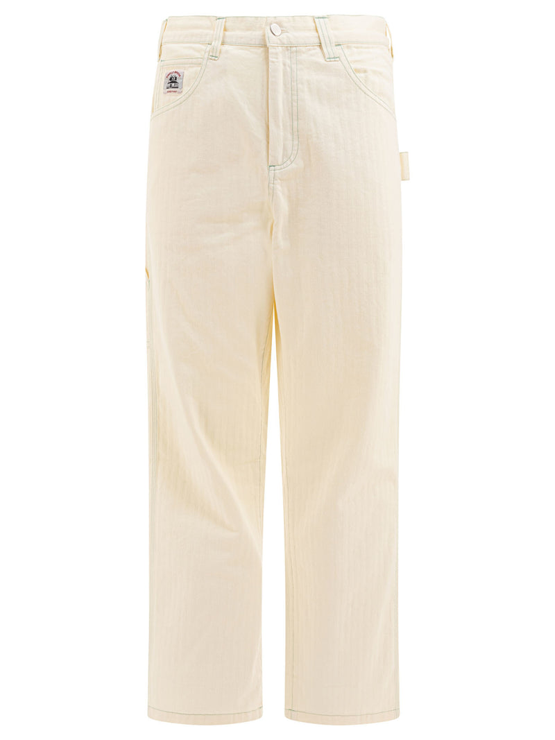 Bode Bode Cotton Work Pants White Men - World Class Fashion