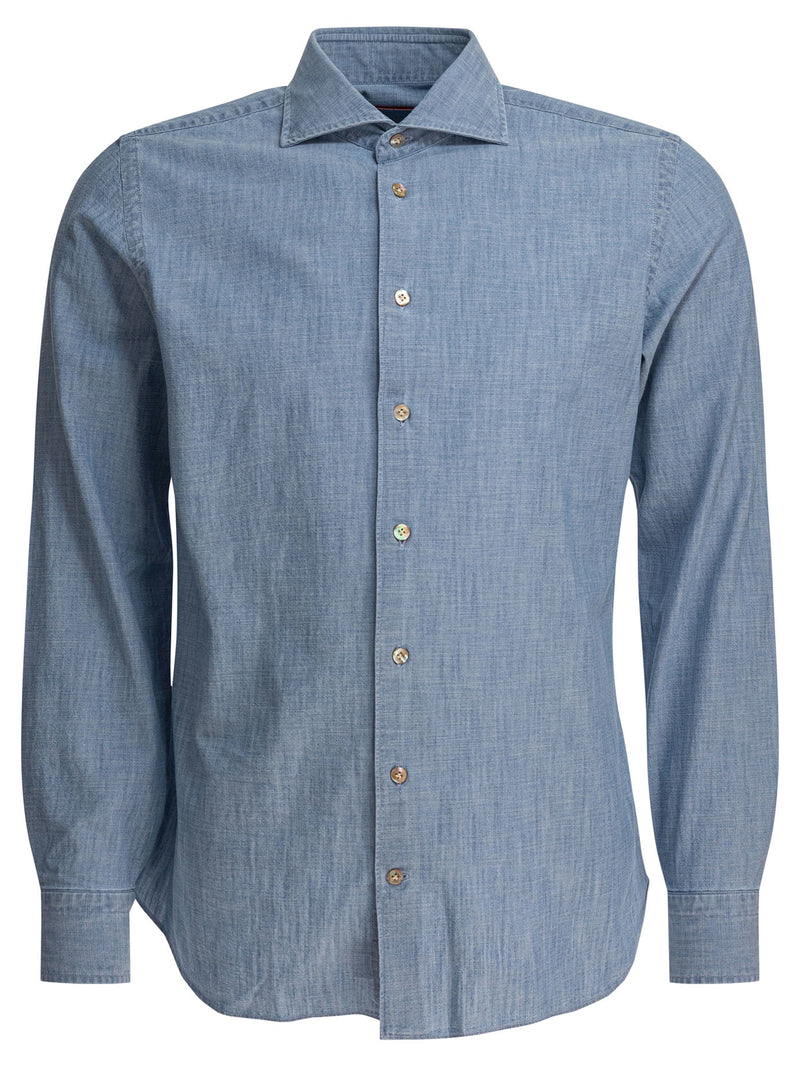 Borriello Borriello Light Blue Cotton Shirt Men - World Class Fashion