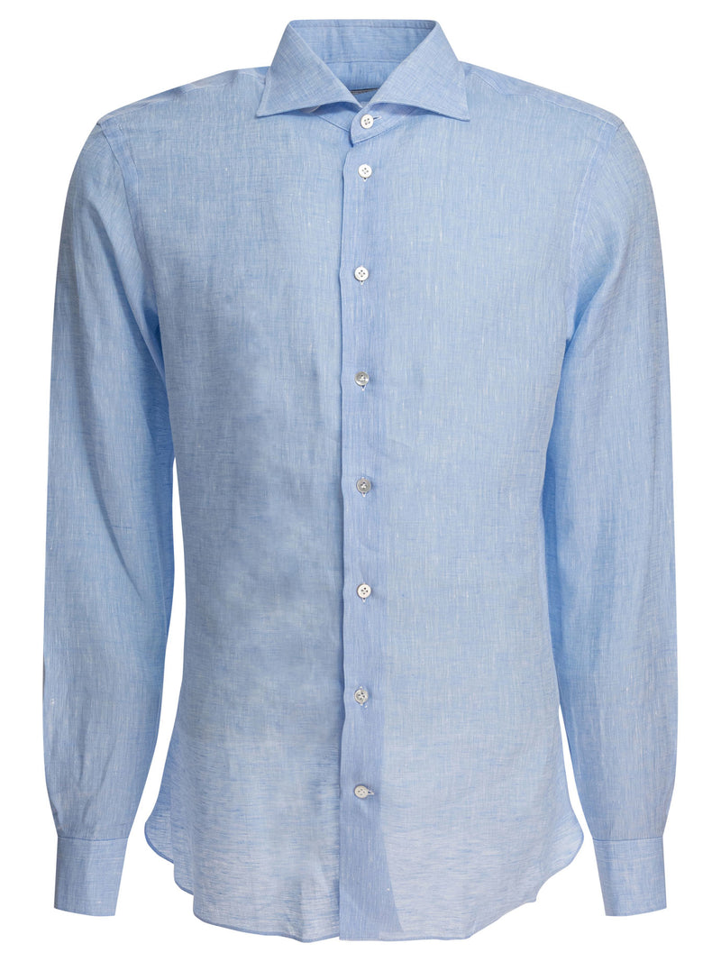 Borriello Borriello Linen Shirt Light Blue Men - World Class Fashion