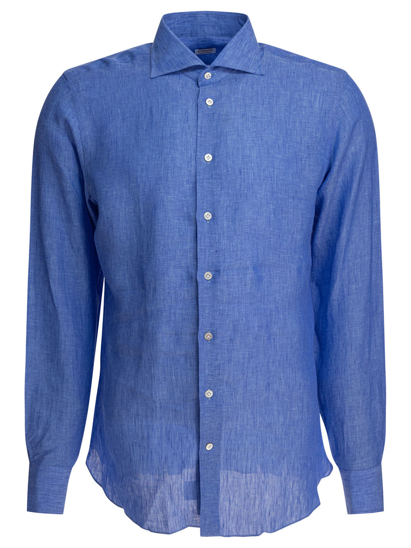 Borriello Borriello Casual Linen Shirt Light Blue - World Class Fashion