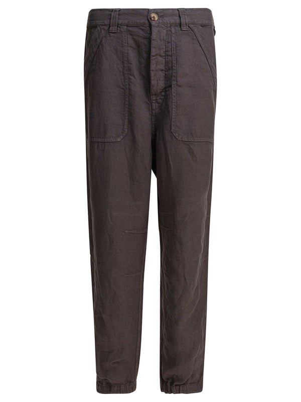 Brunello Cucinelli Relaxed Fit Pants In Linen Gabardine