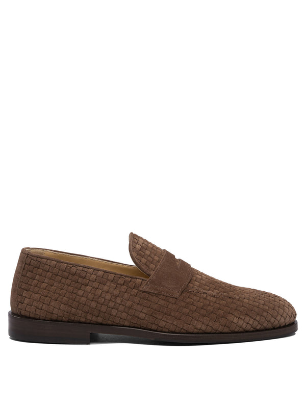 Brunello Cucinelli Woven Suede "penny" Loafers