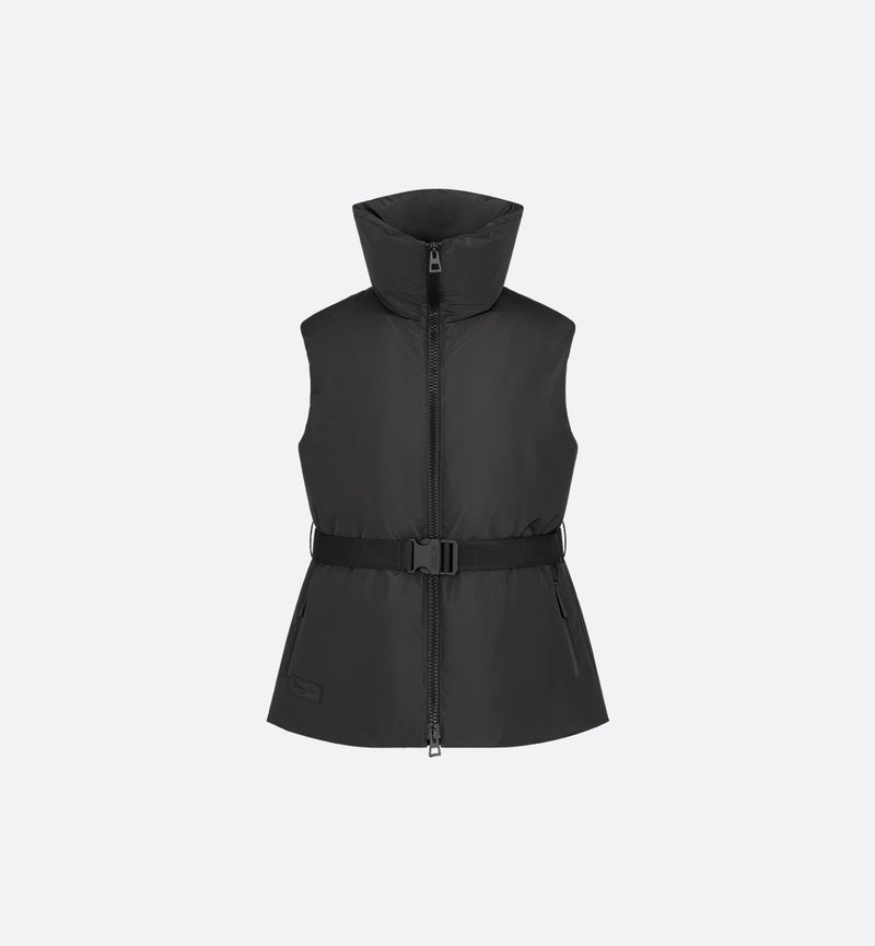 Dior Dior Alps Chaleco Acolchado Sin Mangas con Cinturón Negro - World Class Fashion