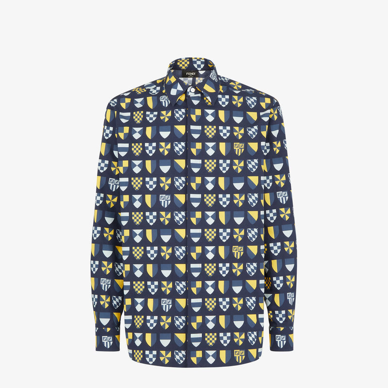 Fendi Fendi Cotton Shirt Blue Men - World Class Fashion