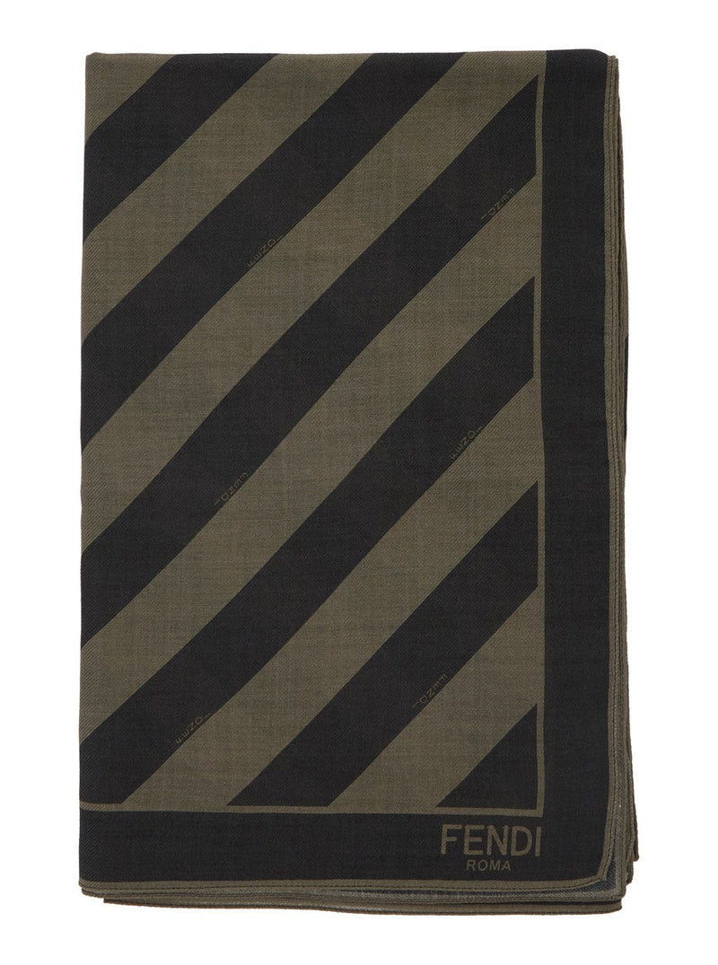 Fendi Fendi Silk and Wool Scarf Brown Men - World Class Fashion