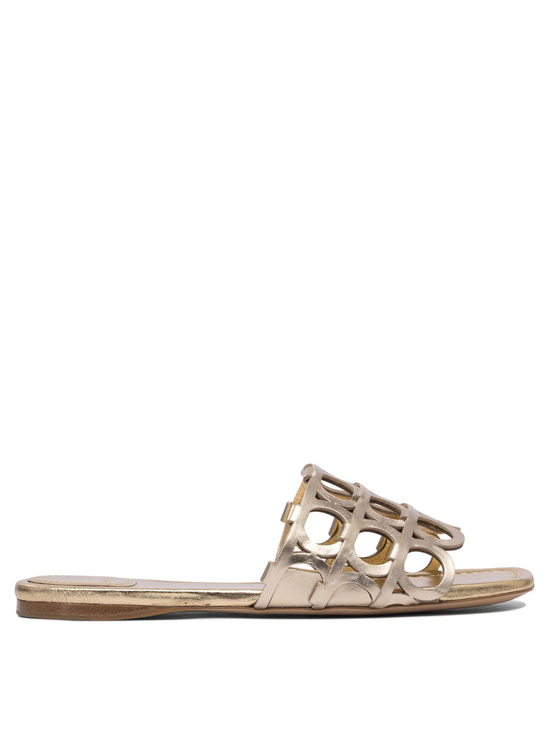 Ferragamo Ferragamo Leather Sandals Gold Women - World Class Fashion