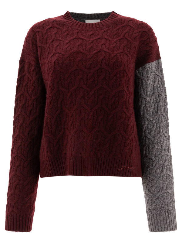 Ganni Bi-color Crewneck Sweater