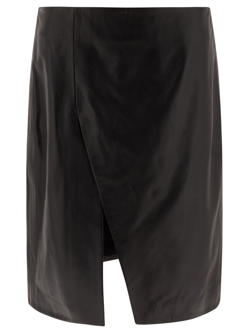 Loulou Studio Loulou Studio Falda de piel de cordero para mujer, negra - World Class Fashion