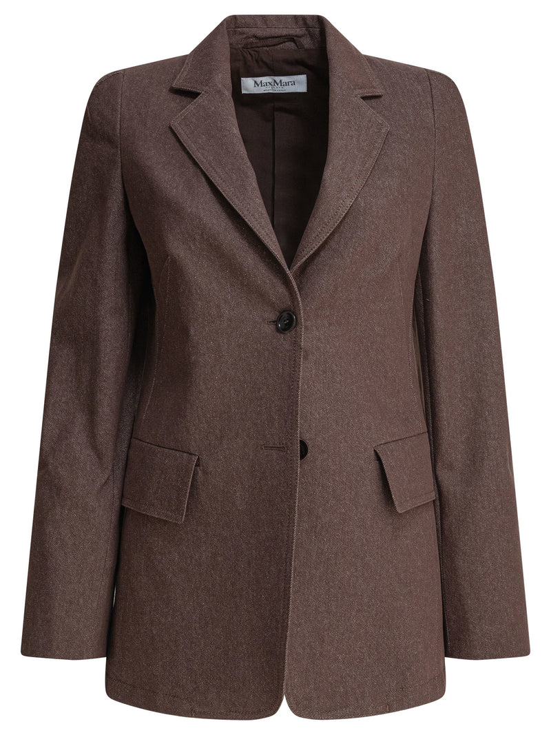 Max Mara Max Mara Americana Vaquera de Algodón Marrón - World Class Fashion