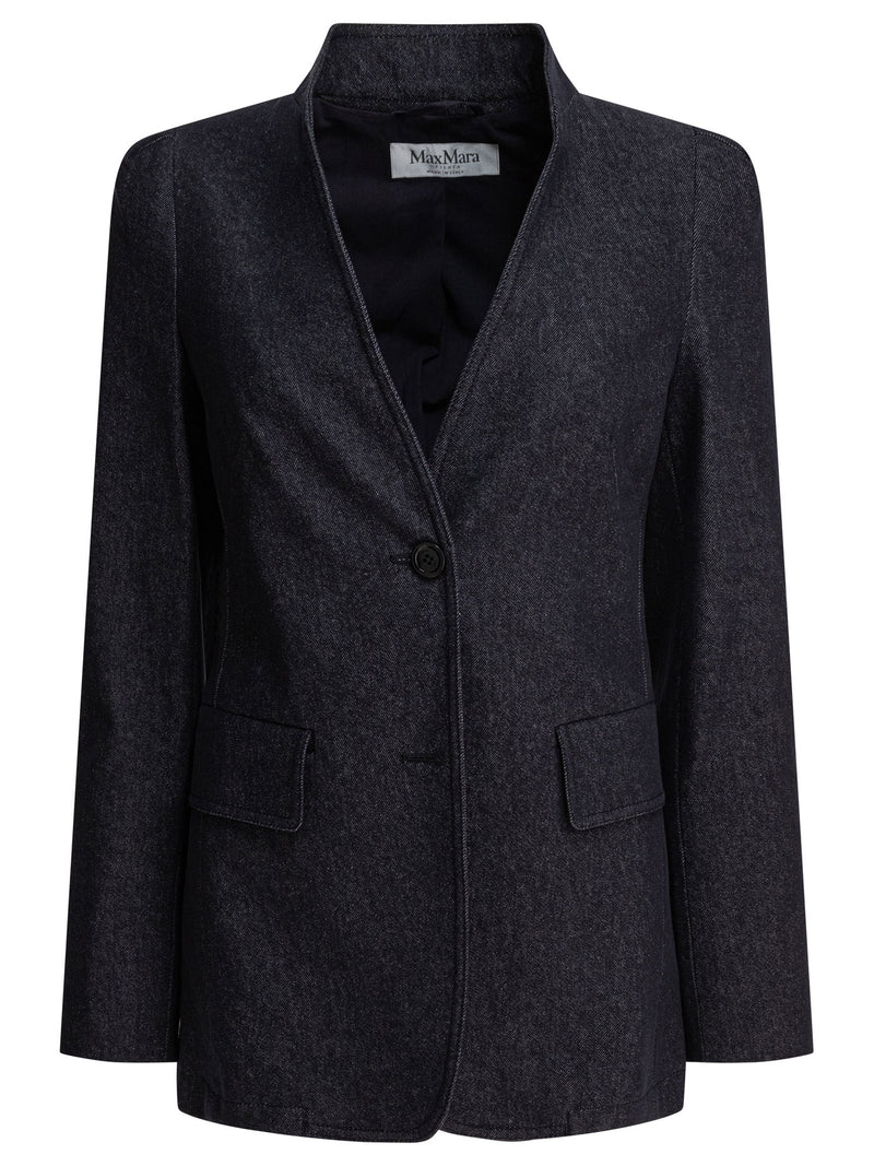 Max Mara Max Mara Blazer con efecto vaquero Azul Mujer - World Class Fashion