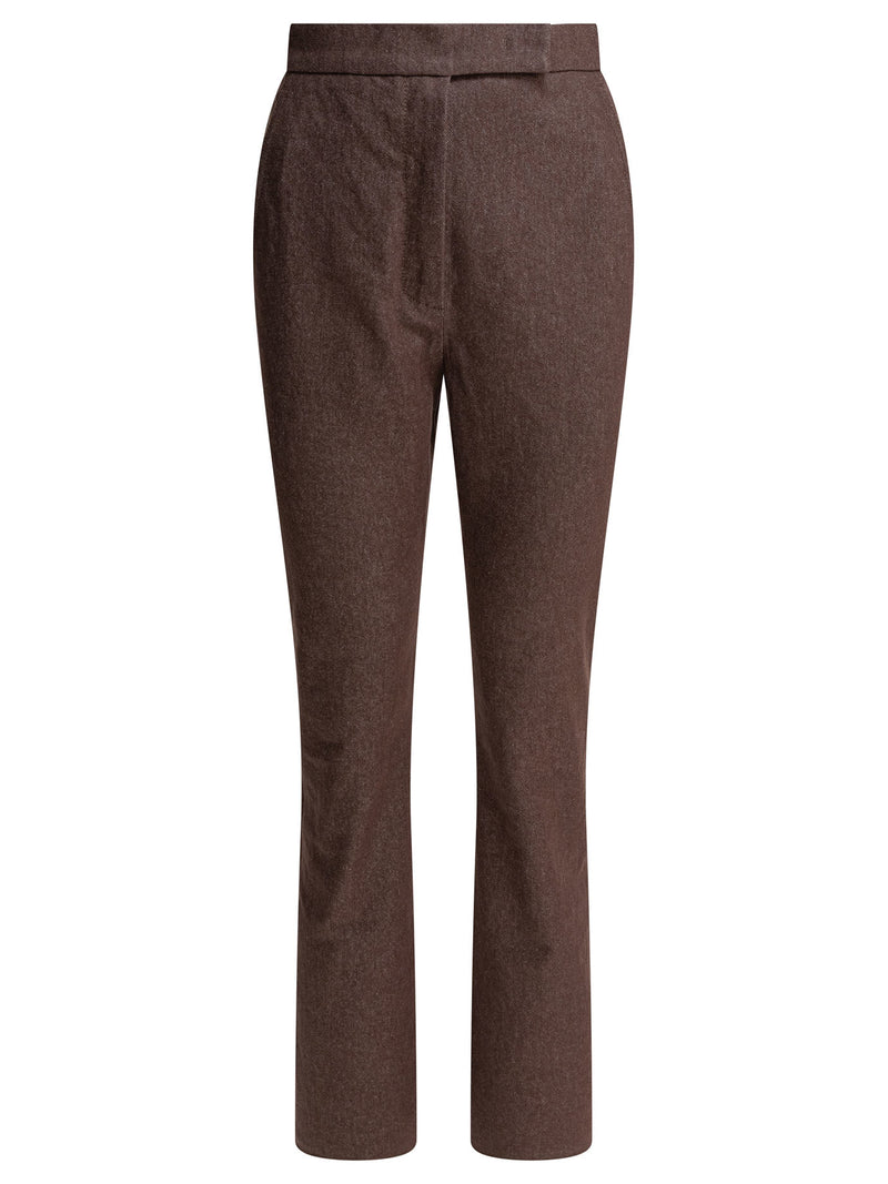 Max Mara Pantalones de algodón efecto denim de Max Mara marrones - World Class Fashion