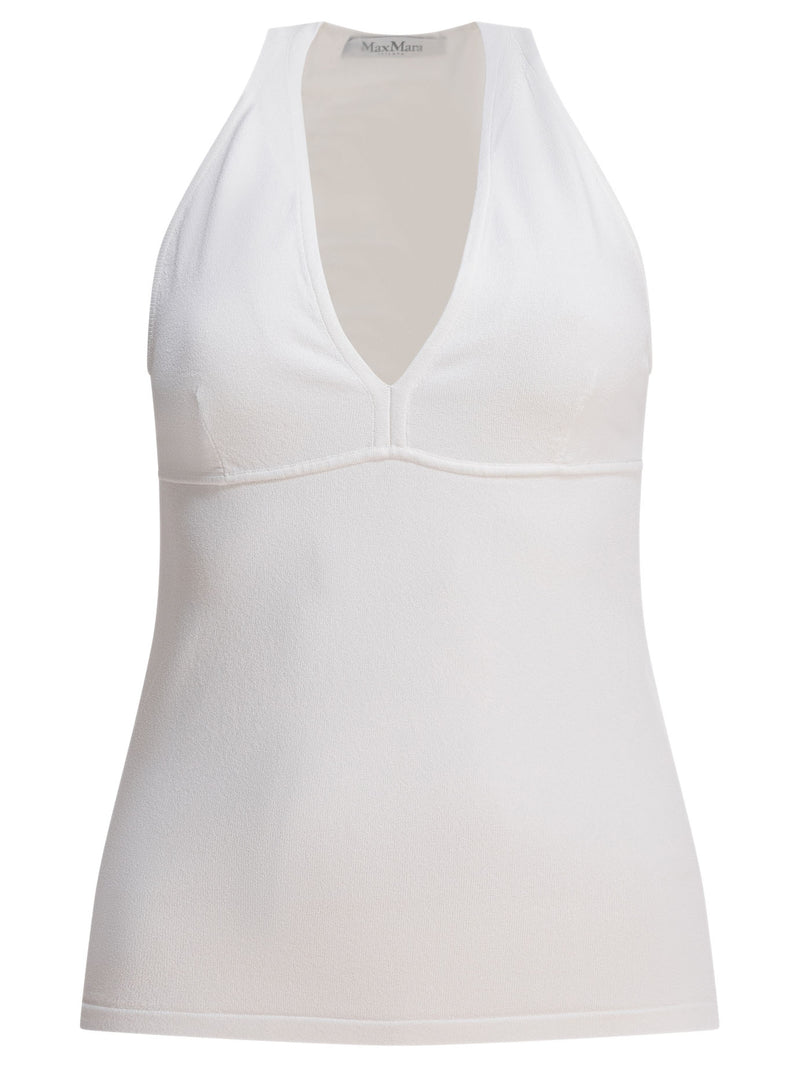 Max Mara Max Mara Viscose Polyester Top White - World Class Fashion