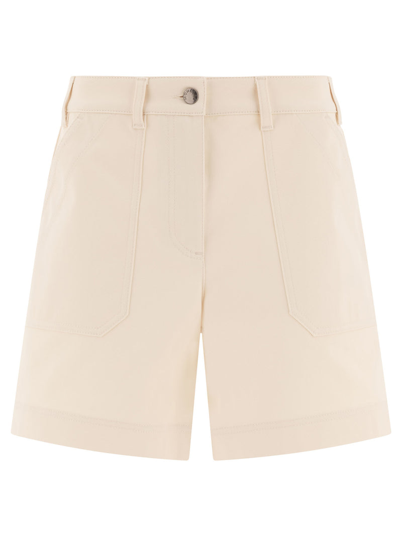 Moncler Moncler Cotton Gabardine Shorts Beige Women - World Class Fashion