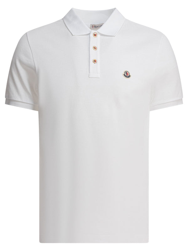 Moncler Cotton Pique Polo Shirt With Logo Patch