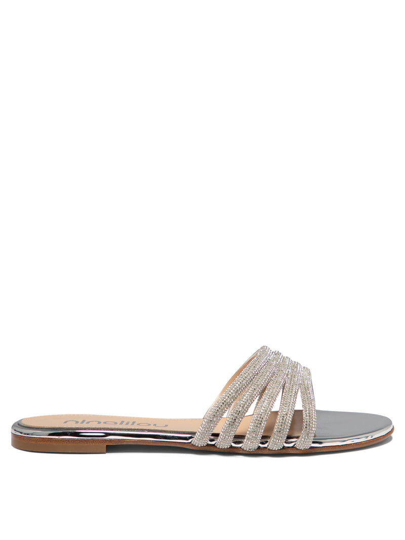 Ninalilou Ninalilou Silver Leather Sandals Women - World Class Fashion