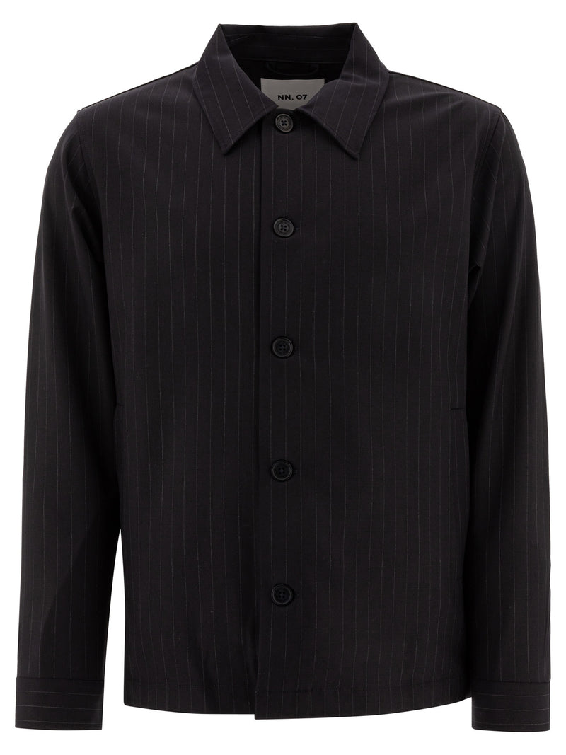 Nn.07 Nn.07 Zander Overshirt Navy Stripe Men - World Class Fashion
