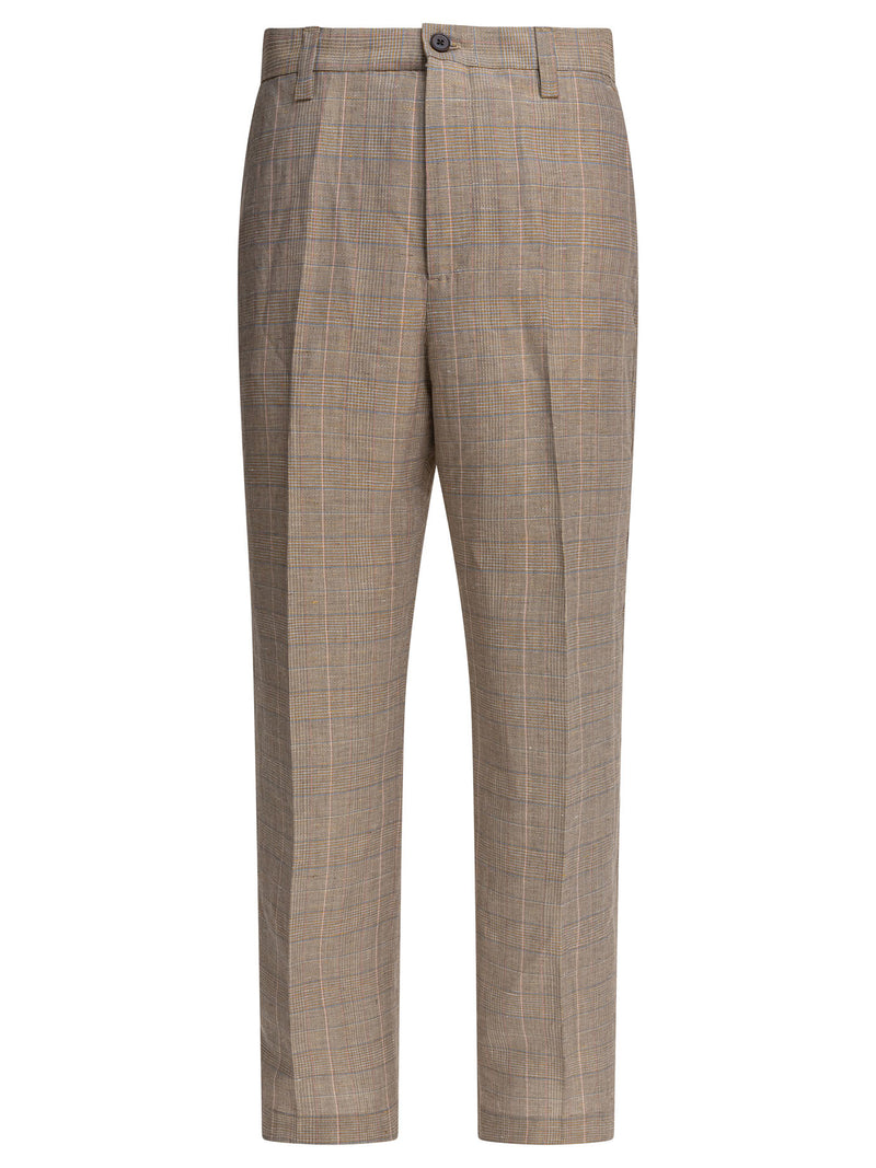 Nn.07 Nn.07 Paw Trousers Brown Check Men - World Class Fashion