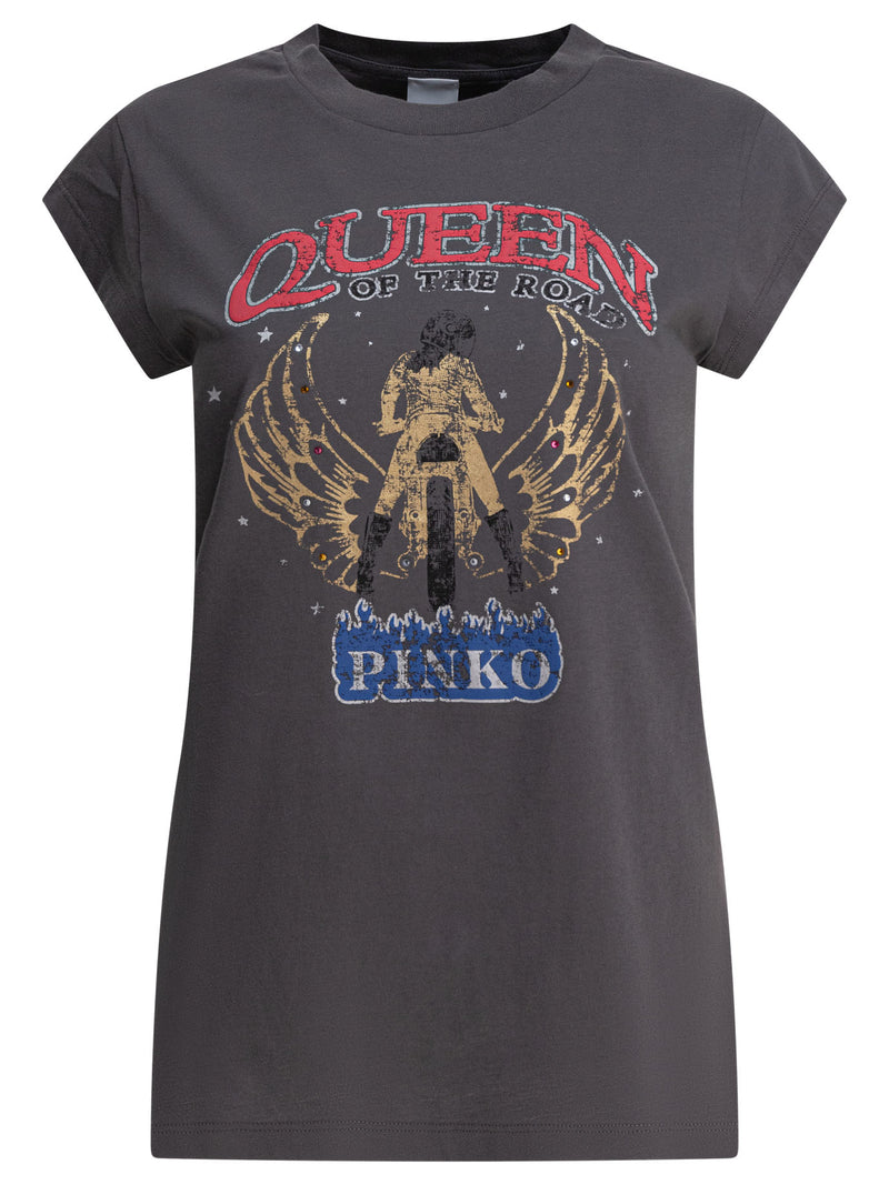 Pinko Pinko Cotton T-Shirt Grey Women - World Class Fashion