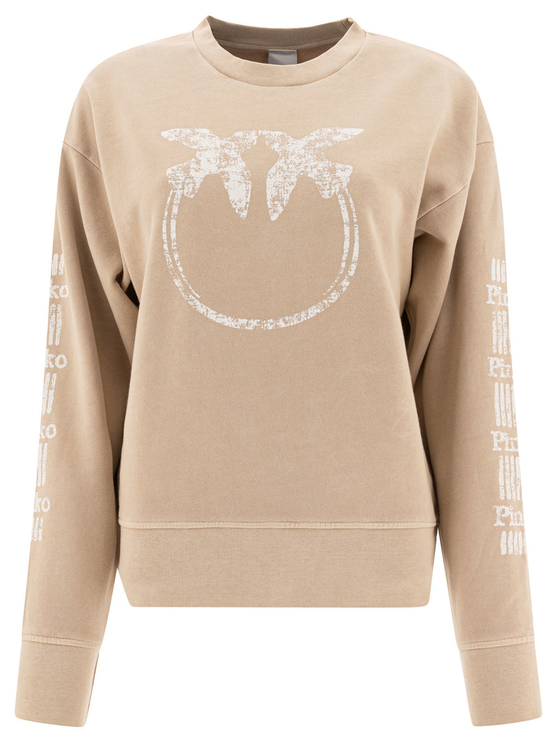 Pinko Pinko Women Sweatshirt Beige 100% Cotton - World Class Fashion