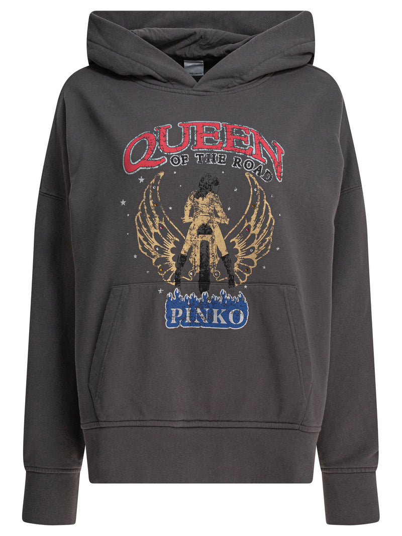 Pinko Pinko Grey Cotton Sweatshirt Women - World Class Fashion