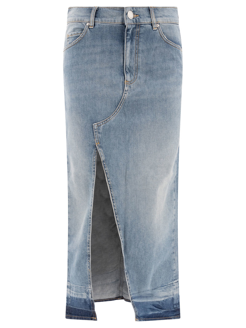 Pinko Pinko Women's Cotton Blend Skirt Blue - World Class Fashion