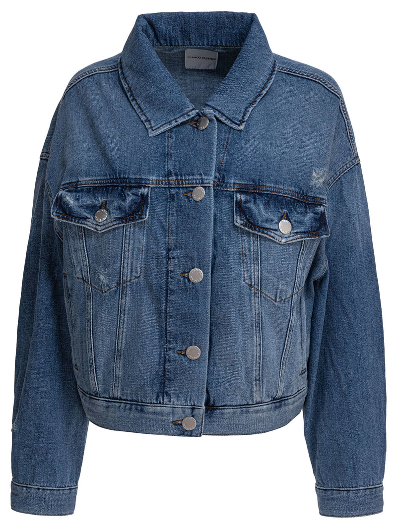 Pinko Pinko Cotton Jacket Blue Women - World Class Fashion