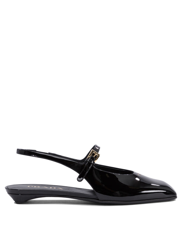 Prada Patent Leather Slingback Ballet Flats