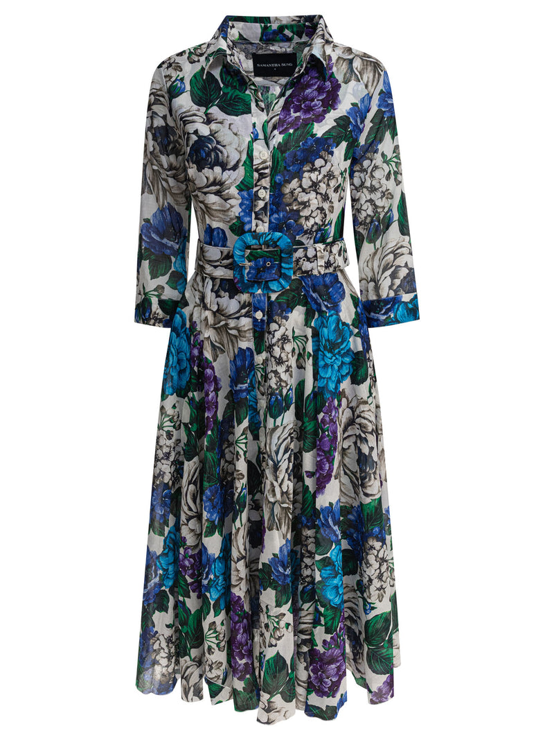 Samantha Sung Samantha Sung Asterabelia Dress White Blue - World Class Fashion