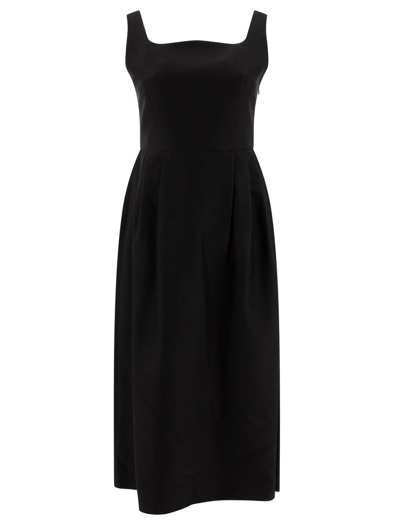 Sandbeige Vestido de seda y lana color arena y negro para mujer - World Class Fashion